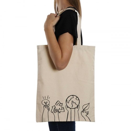 Versa indkøbspose/strandtaske i polyester og bomuld - 36 × 48 × 36 cm