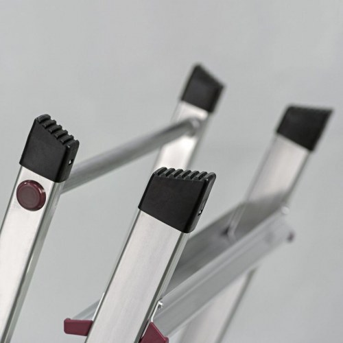 Krause sammenfoldelig trappestige 5 trin - sølv, aluminium/rustfrit stål