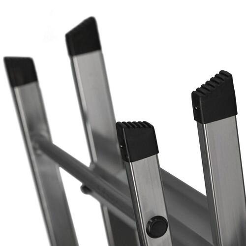 Sammenfoldelig stige med 4 trin Krause 126320 Sort Sølvfarvet Aluminium