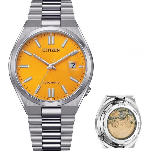 Herreur Citizen automatisk - NJ0150-81Z, orange skive, sølv (Ø 40 mm)