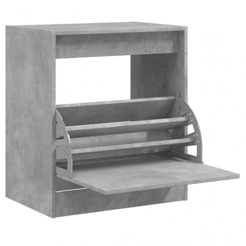 Skoreol med 3 vippeskuffer - betongrå, 60 x 42 x 69 cm