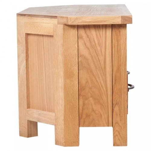 Tv-bord med skuffe 88×42×46 cm i massivt egetræ - brun