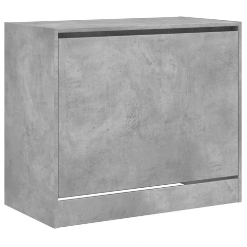 Skoreol med 3 vippeskuffer - betongrå, 80 x 42 x 69 cm