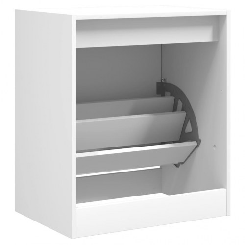 Skoreol med 3 vippeskuffer 60 x 42 x 69 cm - hvid