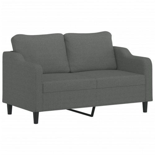 2-personers sofa med pyntepuder 140 cm - stof, mørkegrå