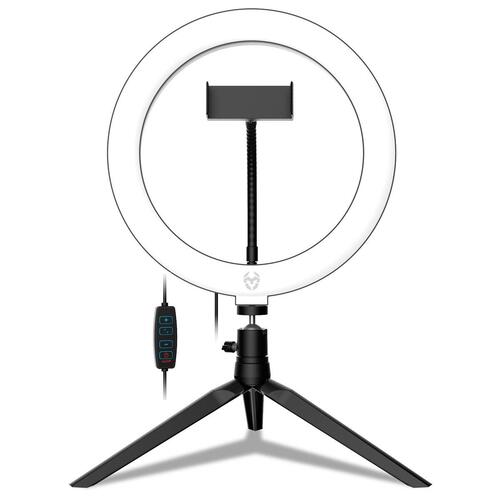 Selfie Ring Light med stativ og fjernbetjening Krom KIGHT (OUTLET A+)