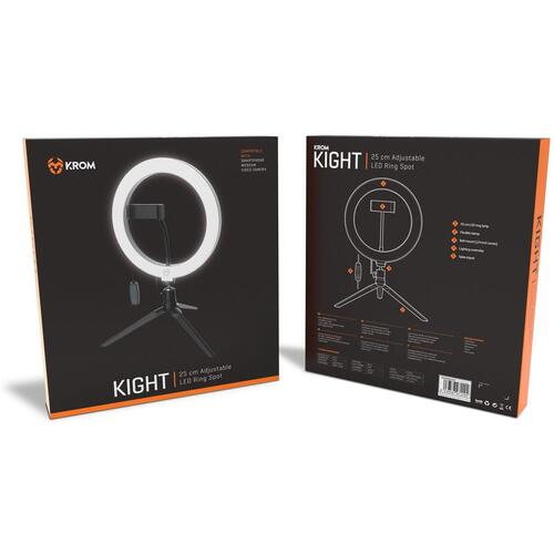 Selfie Ring Light med stativ og fjernbetjening Krom KIGHT (OUTLET A+)