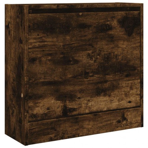 Skoreol 60x21x57 cm konstrueret træ røget egetræsfarvet