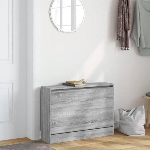 Skoskab med vippeskuffe 80 x 21 x 57 cm - grå sonoma-eg