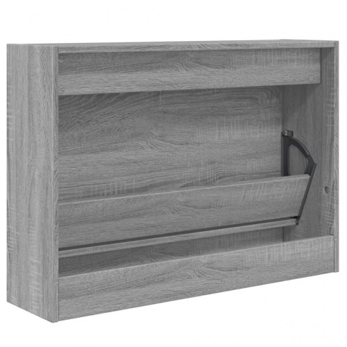 Skoskab med vippeskuffe 80 x 21 x 57 cm - grå sonoma-eg