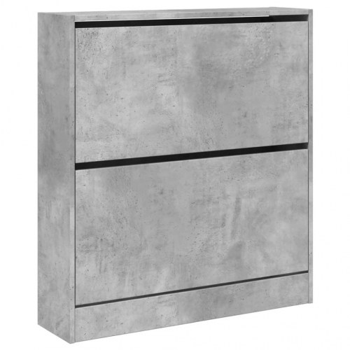 Skoreol med 2 vippeskuffer - betongrå 80 x 21 x 87,5 cm