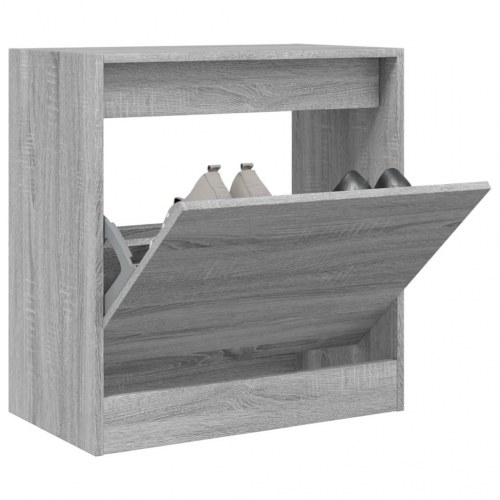 Skoreol med vippeskuffe 60 x 34 x 63,5 cm - grå sonoma-eg