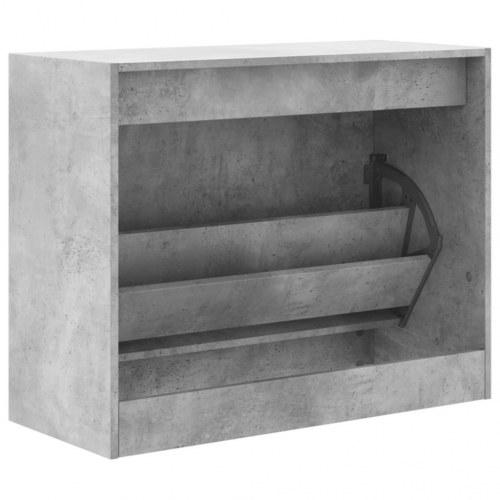 Skoreol med vippeskuffe 80 x 34 x 63 cm - betongrå