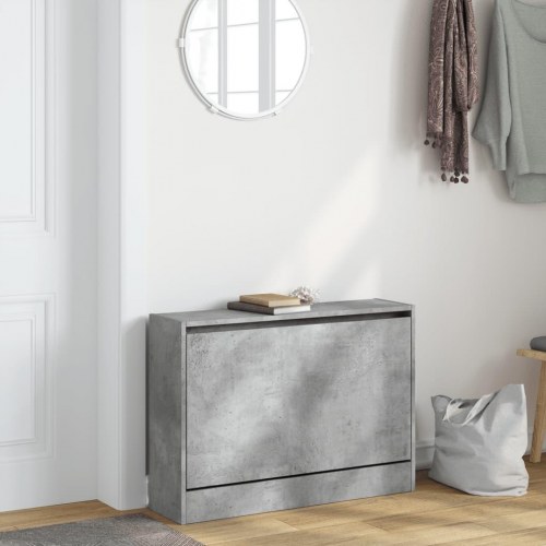 Skoskab med vippeskuffe 80 x 21 x 57 cm - betongrå