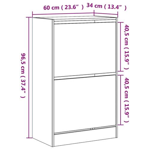 Skoreol 60x34x96,5 cm konstrueret træ hvid