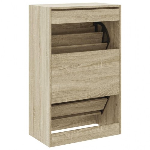Skoskab med 2 vippeskuffer - sonoma-eg, 60 x 34 x 96,5 cm