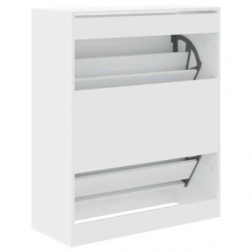 Skoskab med 2 vippeskuffer - hvid, 80 x 34 x 96,5 cm