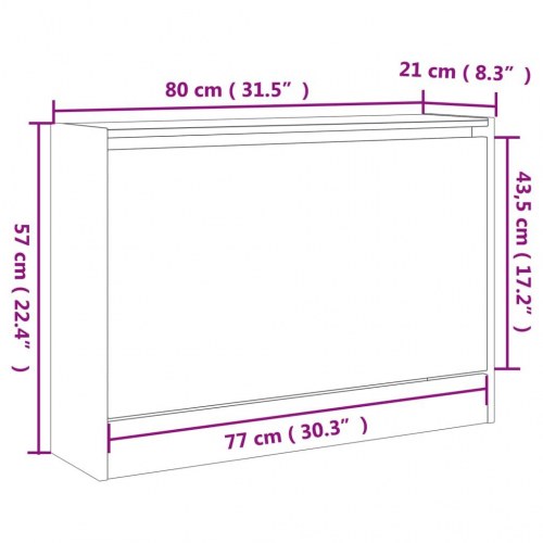 Skoreol 80x21x57 cm konstrueret træ hvid