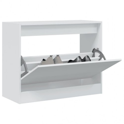 Skoreol med vippeskuffe 80 x 34 x 63 cm - hvid