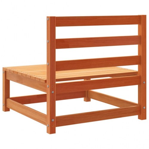 Hjørnemodul til havesofa uden armlæn 70×70×67 cm - massivt fyrretræ, brun