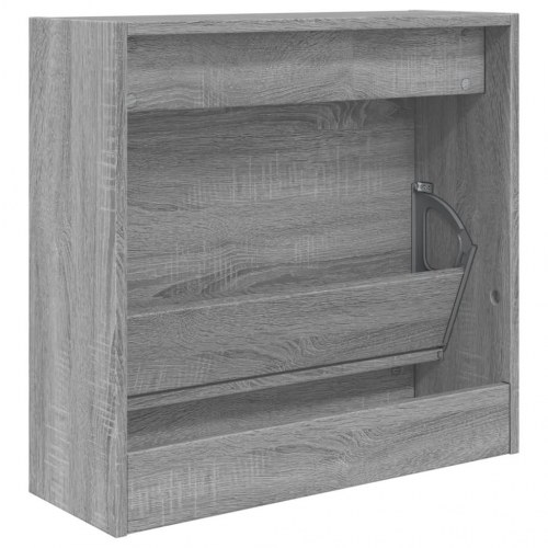 Skoskab med vippeskuffe 60 x 21 x 57 cm - grå sonoma-eg