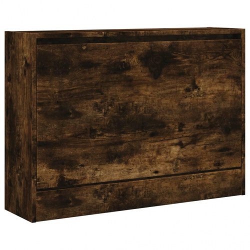 Skoskab med vippeskuffe 80 x 21 x 57 cm - røget egetræ