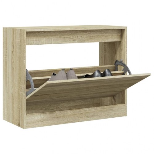 Skoskab med vippeskuffe 80 x 34 x 63 cm - sonoma-eg