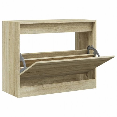 Skoskab med vippeskuffe 80 x 34 x 63 cm - sonoma-eg