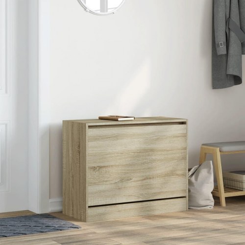 Skoskab med vippeskuffe 80 x 34 x 63 cm - sonoma-eg