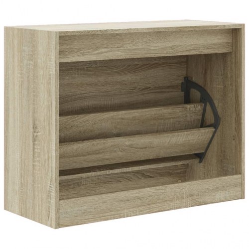 Skoskab med vippeskuffe 80 x 34 x 63 cm - sonoma-eg