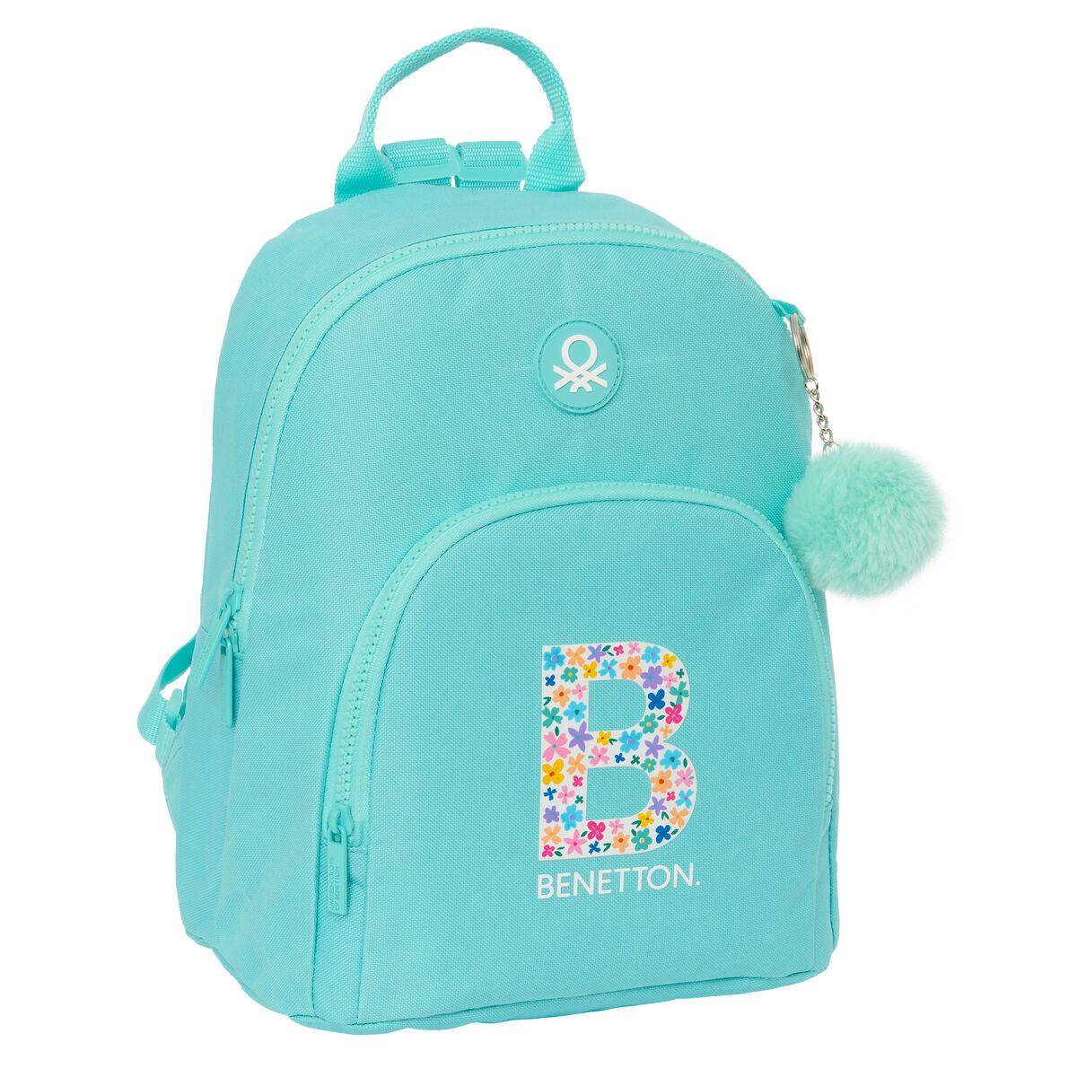 Rygsæk Benetton Letter Mini Grøn 25 X 30 X 13 Cm