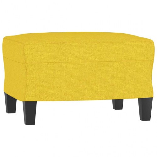 3-personers sofa med fodskammel i stof - lysegul, 214 cm