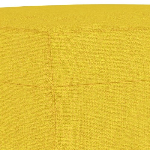3-personers sofa med fodskammel i stof - lysegul, 214 cm