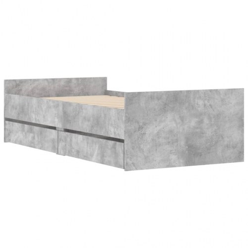 Sengeramme med 2 skuffer 90 x 200 cm - betongrå