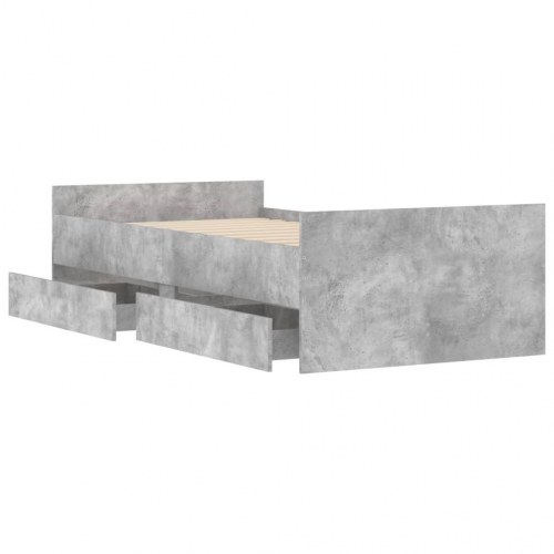 Sengeramme med 2 skuffer 90 x 200 cm - betongrå