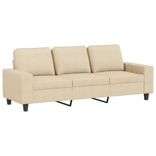 3-personers sofa i stof - cremefarvet, sædebredde 180 cm