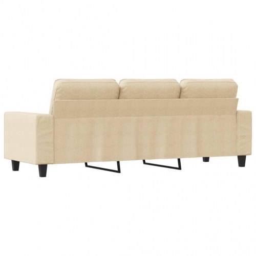 3-personers sofa i stof - cremefarvet, sædebredde 180 cm