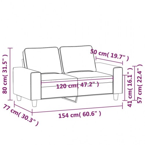 2-personers sofa i stof - gråbrun