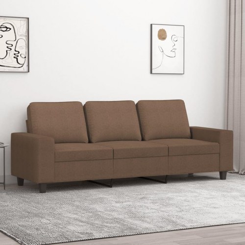 3-personers sofa i stof - brun, sædebredde 180 cm