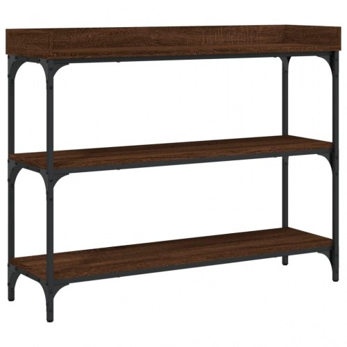 Konsolbord med hylder 100×30×80 cm - brun egetræsfarve
