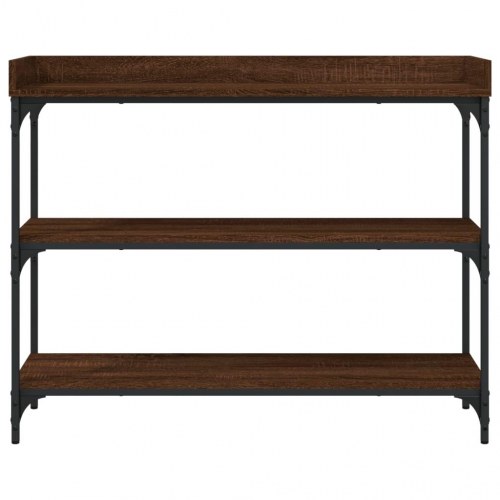 Konsolbord med hylder 100×30×80 cm - brun egetræsfarve