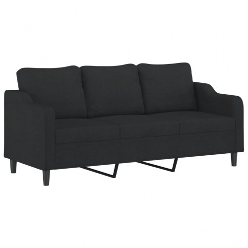 Sofasæt i stof - 2- og 3-personers med hynder, sort
