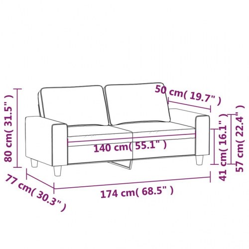 2-personers stofsofa 140 cm - brun
