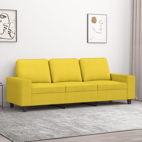 3-personers sofa i stof - lysegul, sædebredde 180 cm