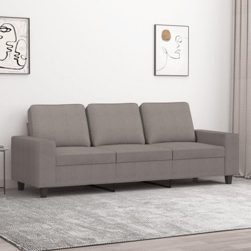3-personers sofa i stof - gråbrun, sædebredde 180 cm