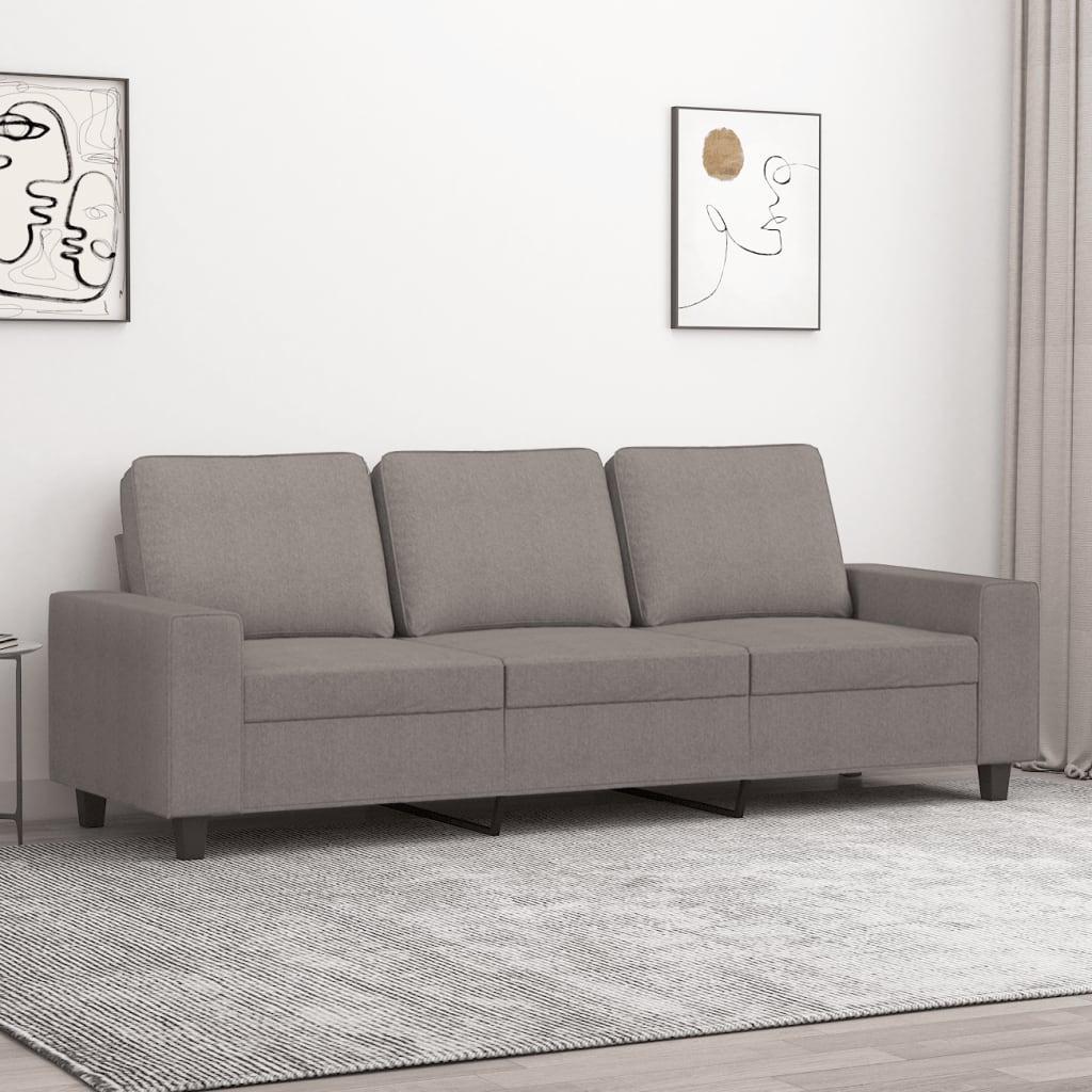 3-personers sofa 180 cm stof gråbrun billede