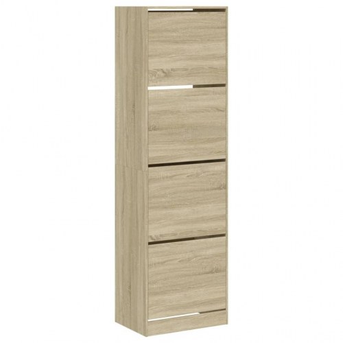 Skoskab med 4 vippeskuffer 60x42x204 cm sonoma-eg