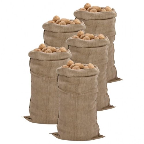 Jutesække 5 stk. 65x135 cm 100 % jute 340 g/m2