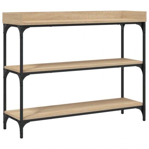 Konsolbord med hylder - sonoma-eg, 100 x 30 x 80 cm