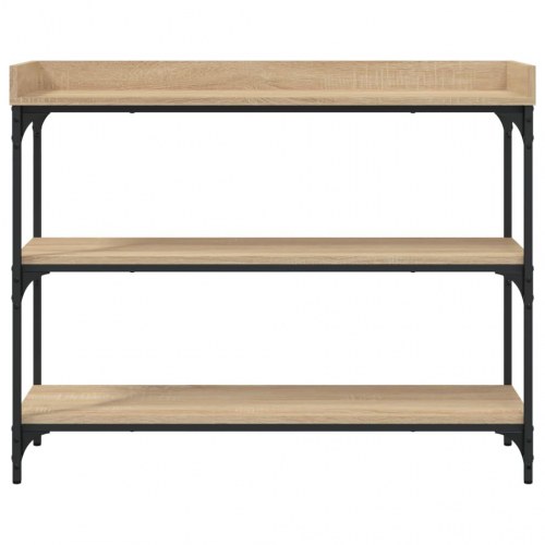 Konsolbord med hylder - sonoma-eg, 100 x 30 x 80 cm